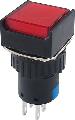 ALPHA ELETTRONICA SR ALP330-048-1 PULS.PUSH LOCKED 230V 2NO-2NC QUAD.ROSSO