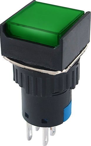 ALPHA ELETTRONICA SR ALP330-048-4 PULS.PUSH LOCKED 230V 2NO-2NC QUAD.VERDE