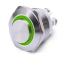 ALPHA ELETTRONICA SR - ALP330-058-4 Pulsante momentaneo antivandalo ø16mm luminoso Verde 12V - 1P - SPST - OFF/(ON) - N.A. - 3 term. vite