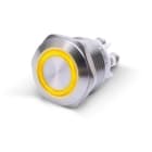 ALPHA ELETTRONICA SR - ALP330-060-3 Pulsante momentaneo antivandalo ø19mm luminoso Giallo - 24V - 1P - SPST - OFF/(ON) - N.A. - 5A@250Vac - 4 term. vite