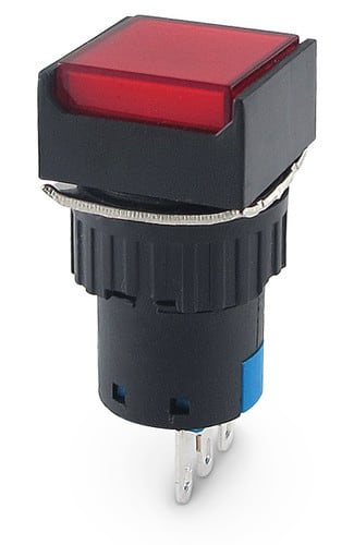 ALPHA ELETTRONICA SR ALP330-074-1 PULSANTE PUSH 230V 1NO-1NC QUADR.ROSSO