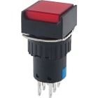 ALPHA ELETTRONICA SR - ALP330-076-1 Pulsante - Rosso - 2P - DPDT - (ON)/ON - 3A@250Vac - 6 term. a saldare