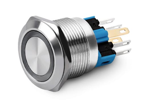 ALPHA ELETTRONICA SR ALP330-078L-6 PULS.INT.1P ON/OFF SALD. ACCIAIO22MM ...