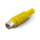 ALPHA ELETTRONICA SR - ALP18-60 Coaxial RCA colored socket with cable guide - Yellow