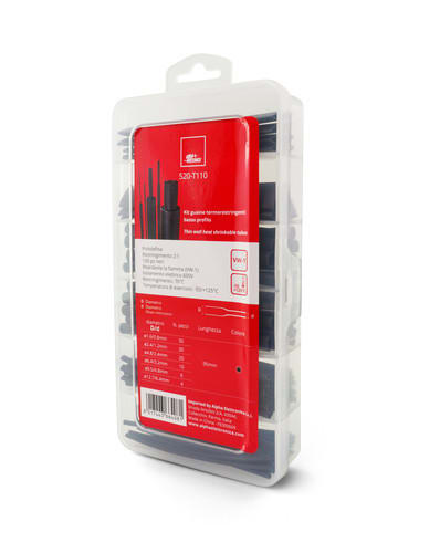 ALPHA ELETTRONICA SR ALP520-T110 KIT GUAINE TERMOR. COL.NERO VARIE MISURE