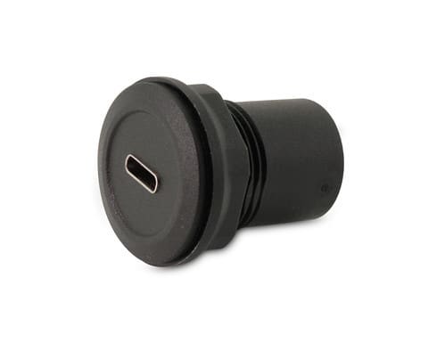 ALPHA ELETTRONICA SR ALP64-529NP PRESA PASSANTE USB C PANNELLO NERA PLAS.