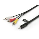ALPHA ELETTRONICA SR - ALP81-097 Cable from 4 poles jack plug 90 ° Ø3,5mm to 2 RCA audio plugs, RCA video plug - Nokia