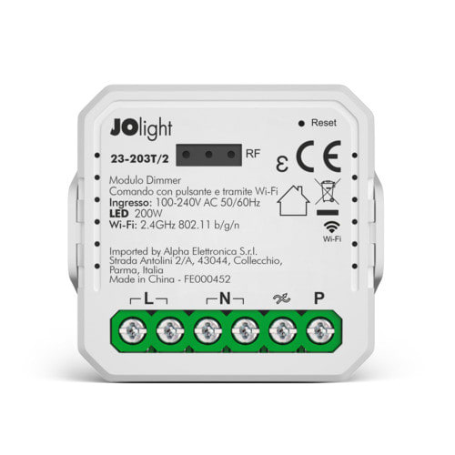 ALPHA ELETTRONICA SR ALP23-203T/2 DIMMER TAGLIO DI FASE 230V WI-FI 2.4G...