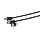 ALPHA ELETTRONICA SR - ALP87-010/05B Cable from TV Coax Ø9,5mm plug to TV Coax Ø9,5mm plug - With F / F adapter - Black - 5m