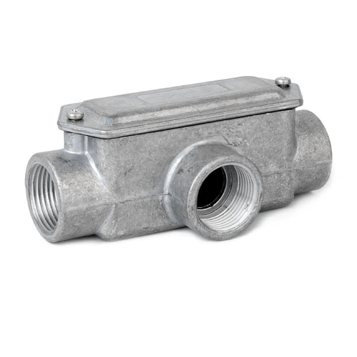 COSMEC - CSM6330-114 Scatola di infilaggio in lega di alluminio, tre vie a T, filettatura GAS 1"1/4, IP65