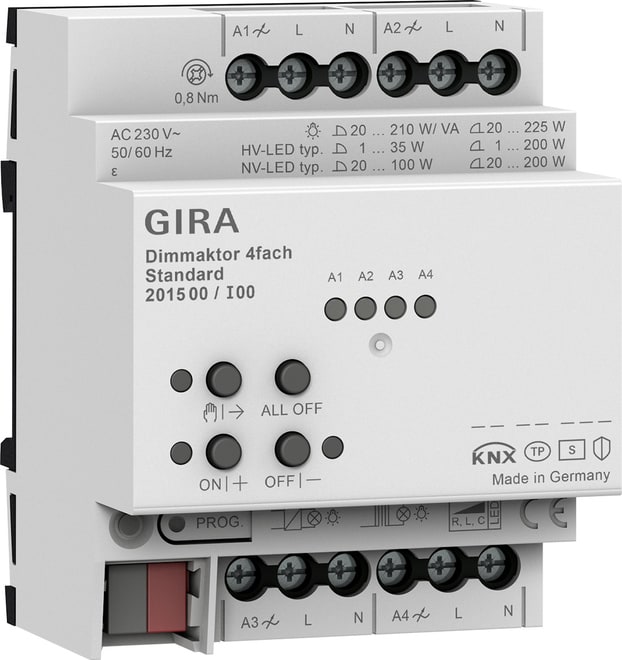 GIRA GGI201500 ATT.DIMMER 4-M STD ONEKNX AMG