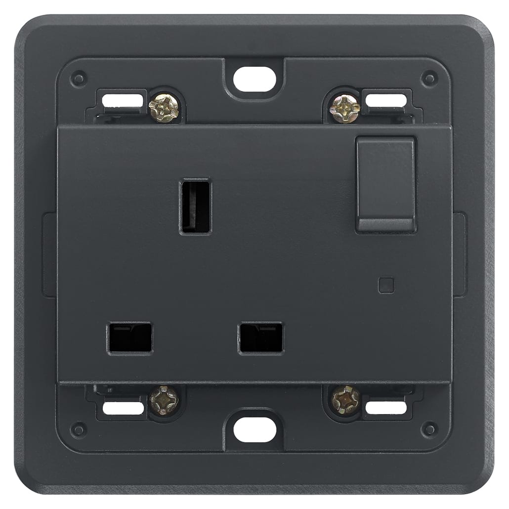 VIMAR SPA - VIW20221.L PRESA 2P+T 13A INGLESE INTERR. GRIGIO