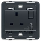 VIMAR SPA - VIW20223.A PRESA 2P+T 13A BS + INT. + USB A GRIGIO