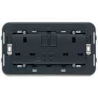 VIMAR SPA - VIW20224.CC 2 prese 2P+T 13A BS +int +USB C+C grigio