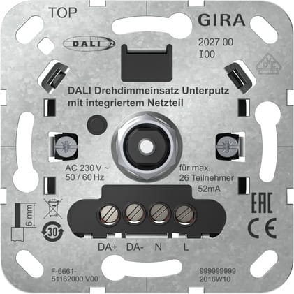 GIRA GIR202700 MOD.DIMM.ROT. DALI IN ALIM.
