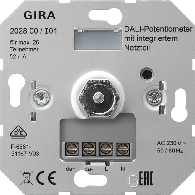 GIRA - GIR202800 DALI Potentiometer Netzteil Einsatz