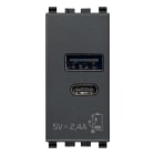 VIMAR SPA - VIW20292.AC ALIMENTATORE USB A+C 12W2,4A5V 1M GRIGIO