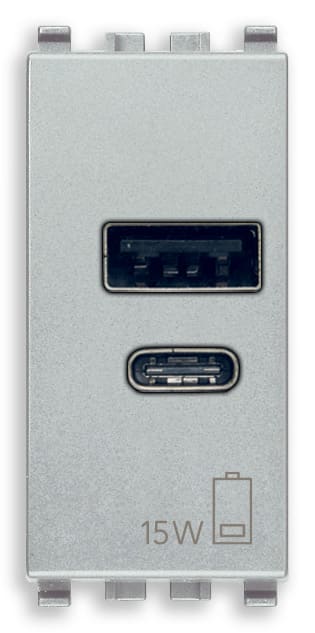 VIMAR SPA - VIW20292.AC.15.N Alimentatore USB A+C 15W 5V 1M Next