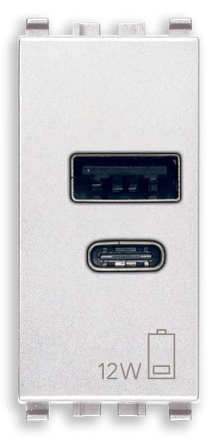 VIMAR SPA - VIW20292.AC.B ALIMENTATORE USB A+C 12W2,4A5V 1M BIANCO