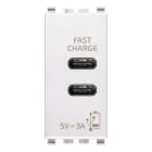VIMAR SPA - VIW20292.CC.B Alimentatore USB C+C 15W 3A 5V 1M bianco