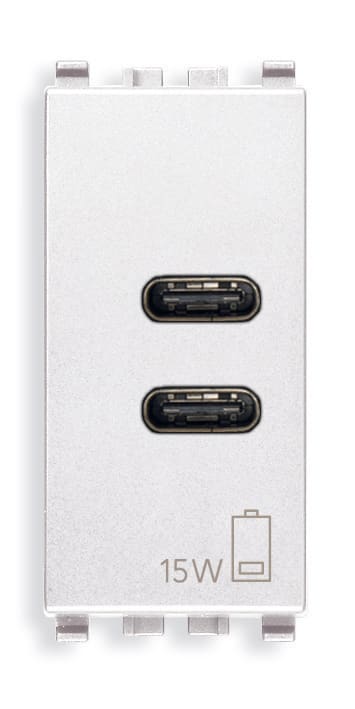 VIMAR SPA - VIW20292.CC.B Alimentatore USB C+C 15W 3A 5V 1M bianco