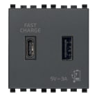 VIMAR SPA - VIW20295.AC Alimentatore USB A+C 15W 3A 5V 2M grigio