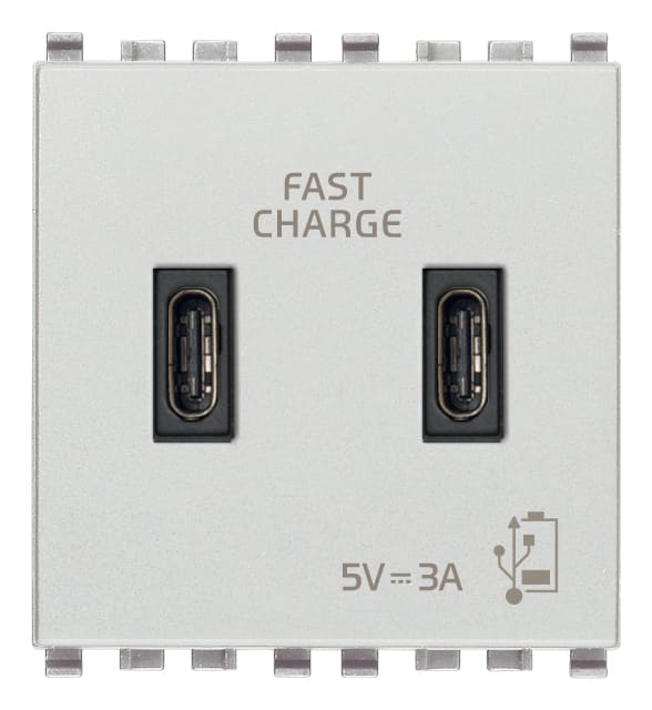 VIMAR SPA - VIW20295.CC.N Alimentatore USB C+C 15W 3A 5V 2M Next