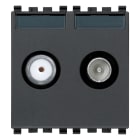 VIMAR SPA - VIW20302.10 PRESA TV-RD-SAT PASSANTE 2 USCITE GRIGIO