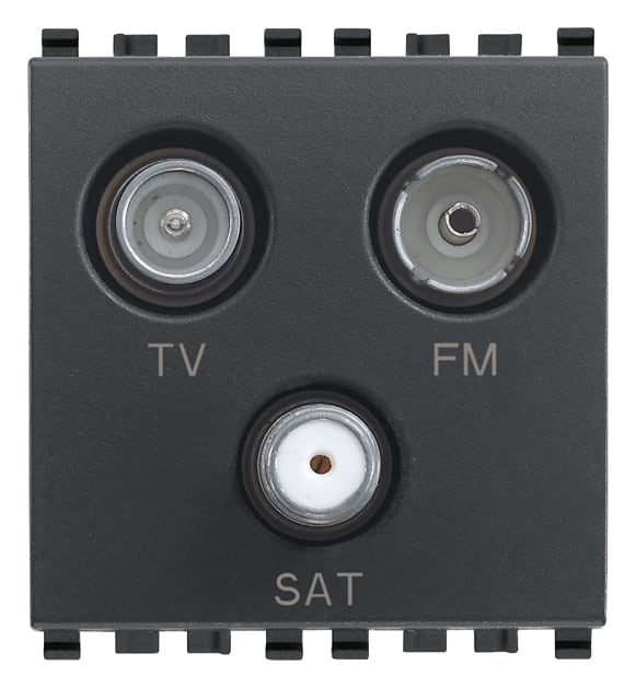 VIMAR SPA VIW20303 PRESA TV-FM-SAT DIRETTA 3 USCITE GRIGIO