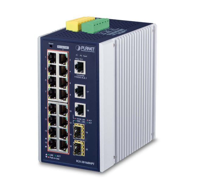 QUBIX SPA QBX2032268 IGS-20160HPT IP30 16GE(POE+) 2TP+2SFP GE