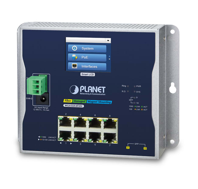 QUBIX SPA - QBX2032407 WGS-5225-8T2SV L2+ IP30 FT 8PGE 2SFP LCD