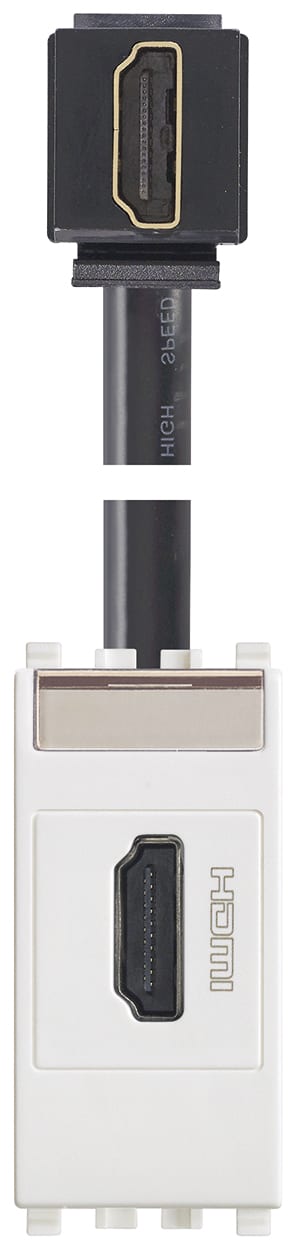 VIMAR SPA - VIW20346.H.B PRESA HDMI 2.1B CON CAVO A 90° BIANCO