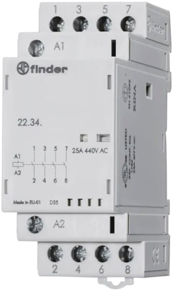 FINDER SPA - FIN223400484320 CONTATTORE 25A 4 CONTATTI 36MM
