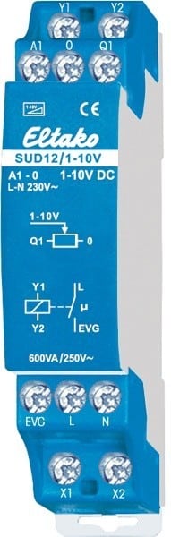 ELTAKO EAK21100802 Dimmeratore di comando 1-10 V per EVG, 1 contatto NO 600 VA