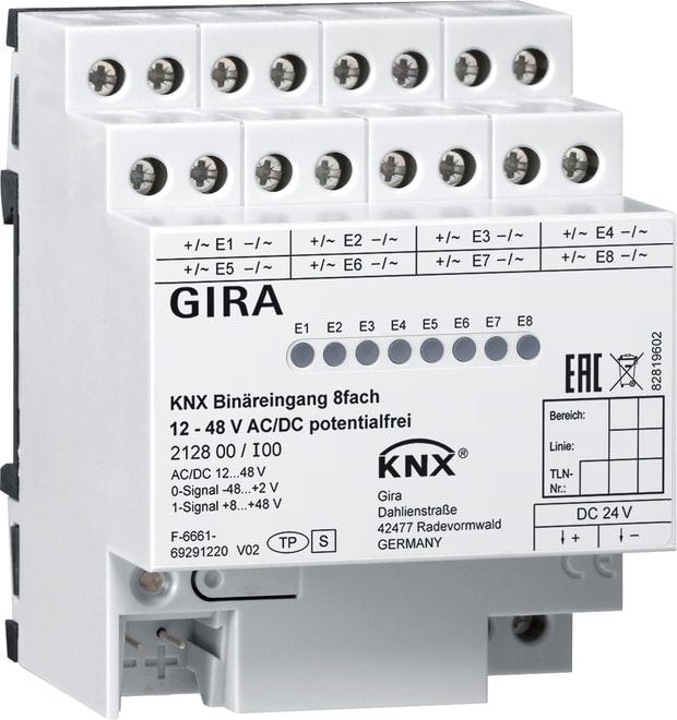 GIRA - GIR212800 INGR.BIN. 8-M 12 - 48 V AC/DC POT.0