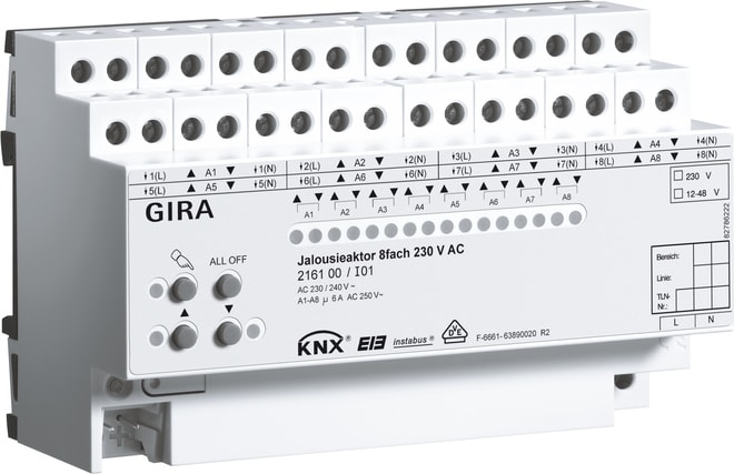 GIRA - GIR216100 ATTUATORE VENEZIANA 8X 230 V AC KNX AMG