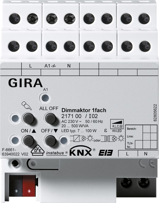 GIRA - GIR217100 ATT.DIMMER UNIV. 1-C 500 W/VA