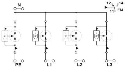 PHOENIX CONTACT PHC2909589 FLT-SEC-P-T1-3S-264/50-FM SPD TIPO 1/2
