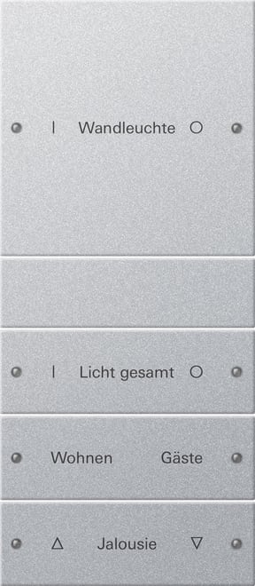 GIRA - GIR220426 Wippenset 4f (1+3) beschr. System 55 F A