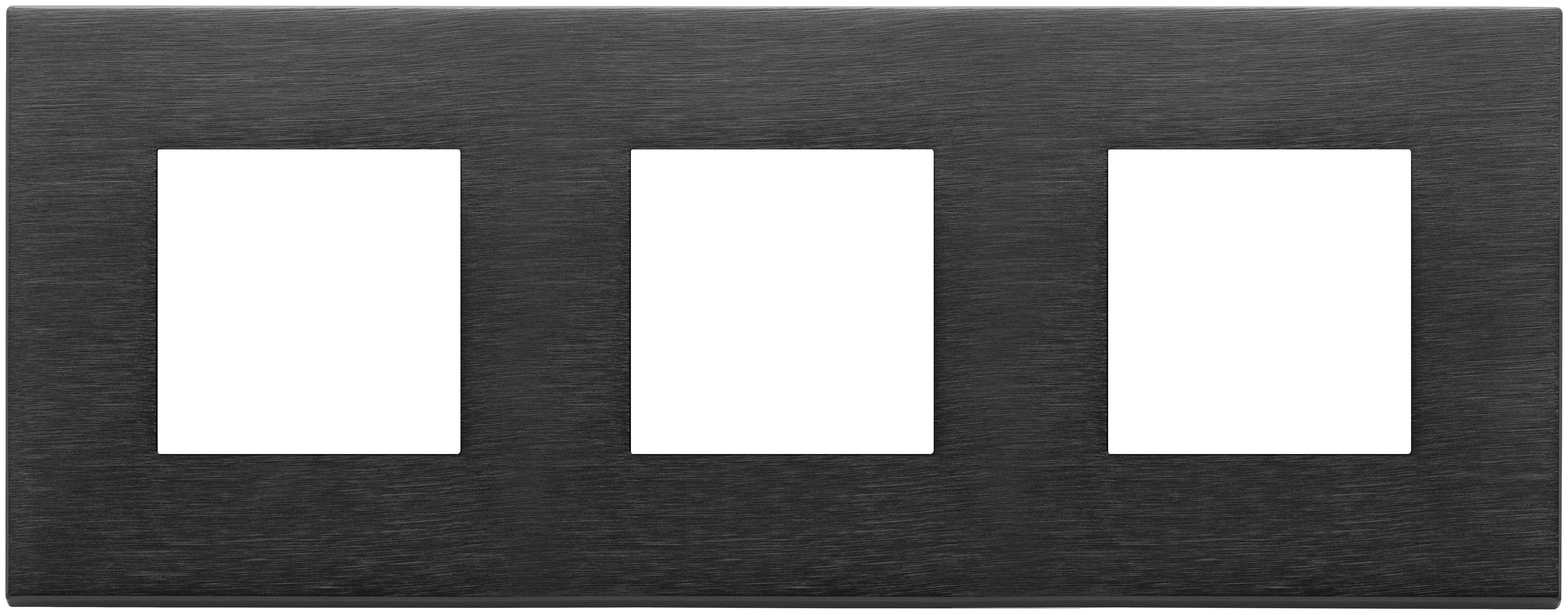 VIMAR SPA - VIW22644.13 Placca 6M (2+2+2) int71 nero spazzolato