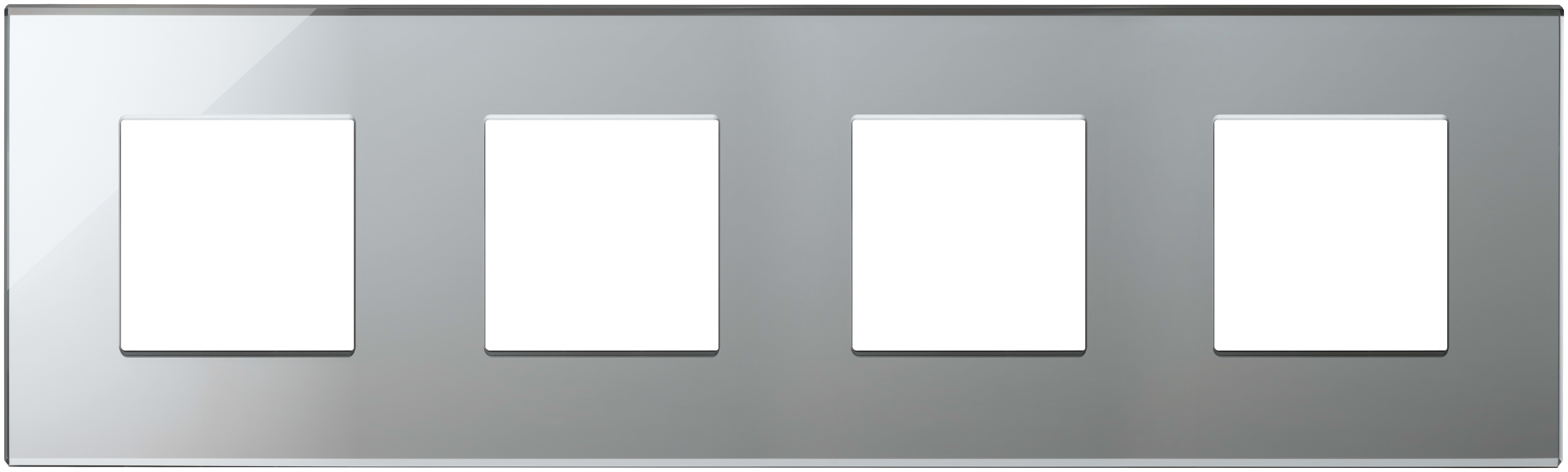 VIMAR SPA - VIW22669.75 Placca 8M (2+2+2+2)in71 argento ghiaccio