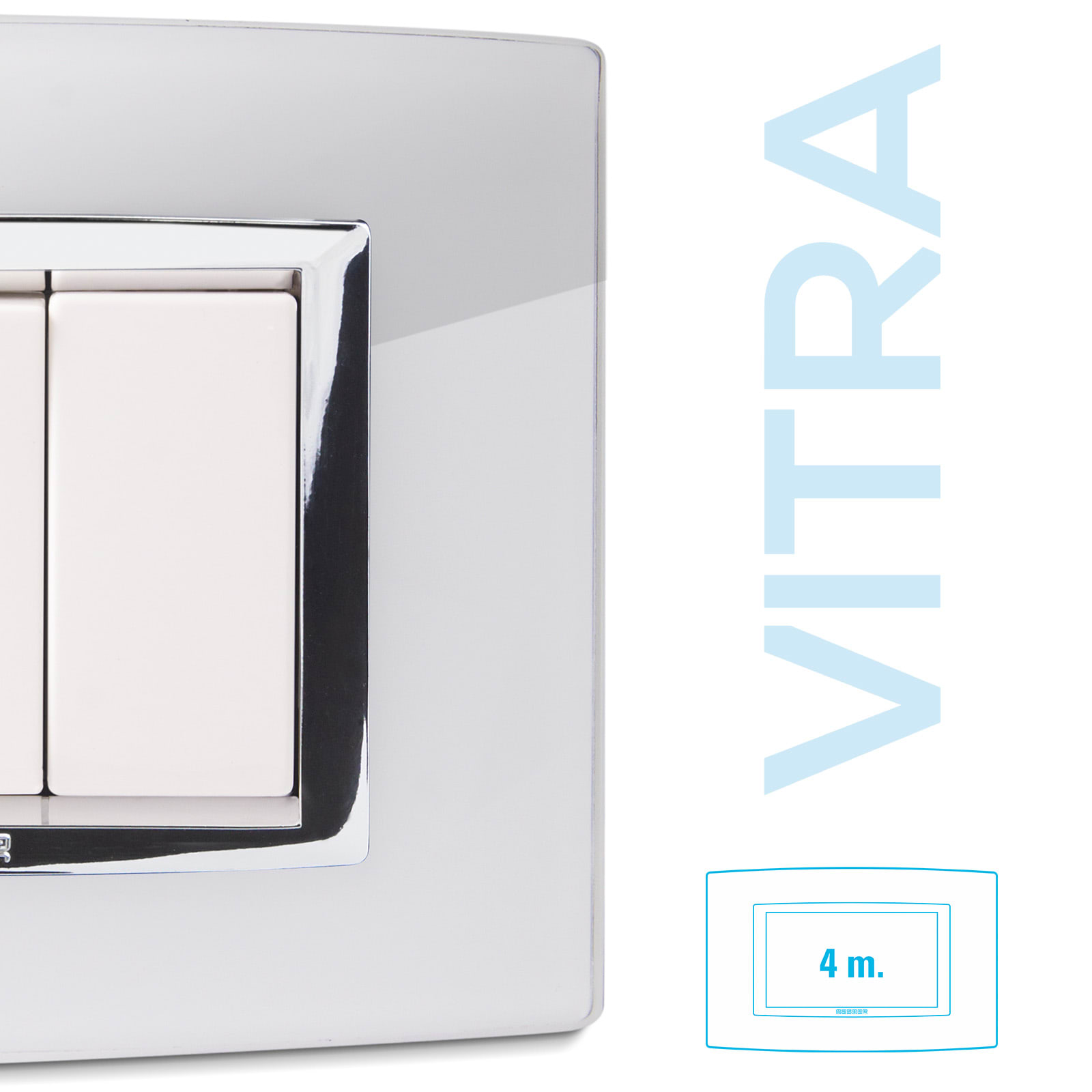 MASTER SRL MST22VBS104 PLACCA VETRO BIANCO 4P. VITRA