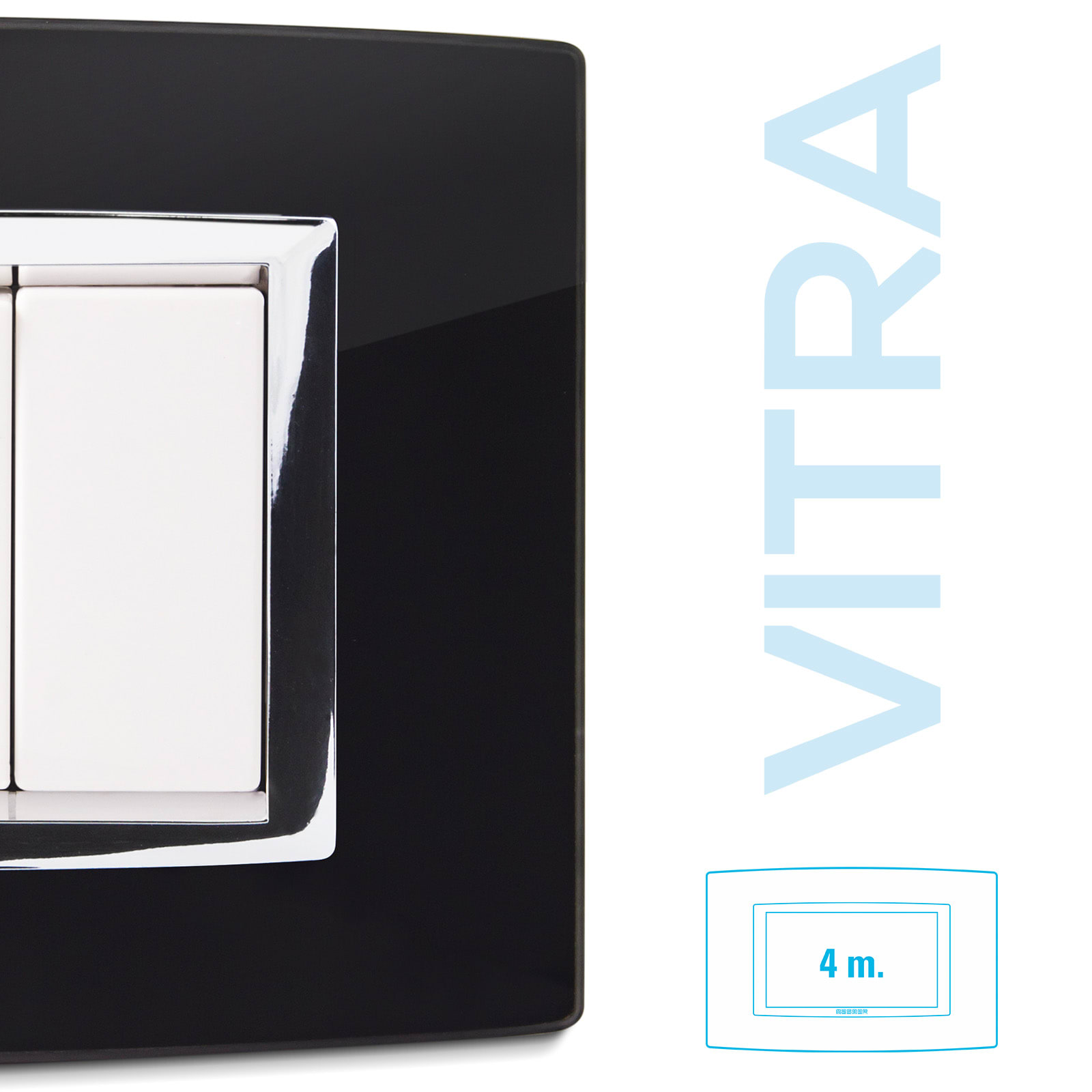 MASTER SRL - MST22VBS204 PLACCA VETRO NERO 4P. VITRA