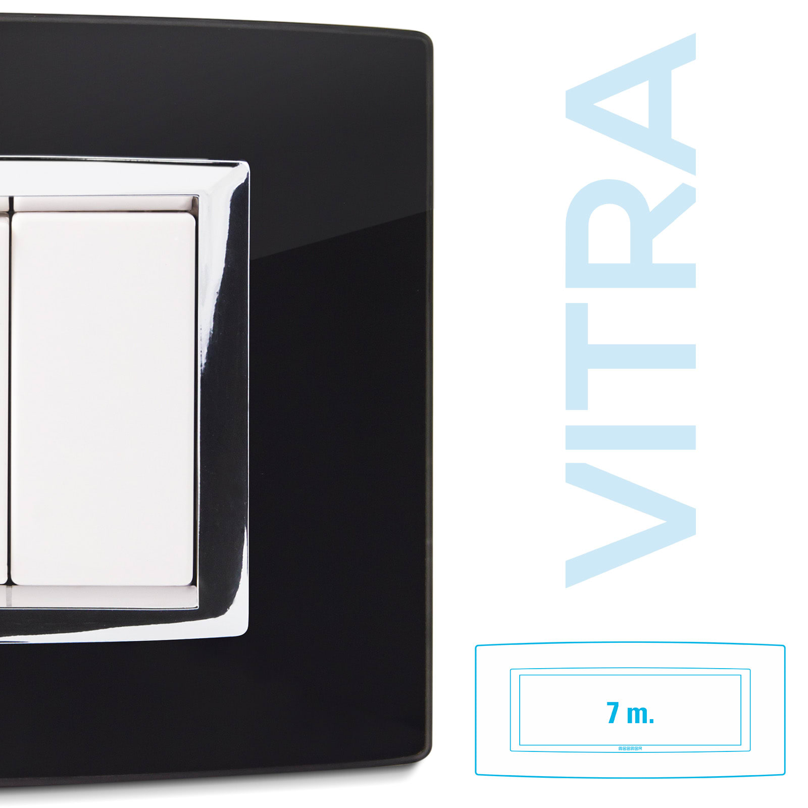 MASTER SRL - MST22VBS207 PLACCA VETRO NERO 7P. VITRA