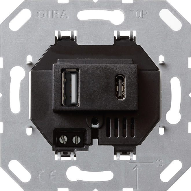 GIRA - GIR236900 TENSIONE ALIM. USB 2X TIPO A/C MODULO NE