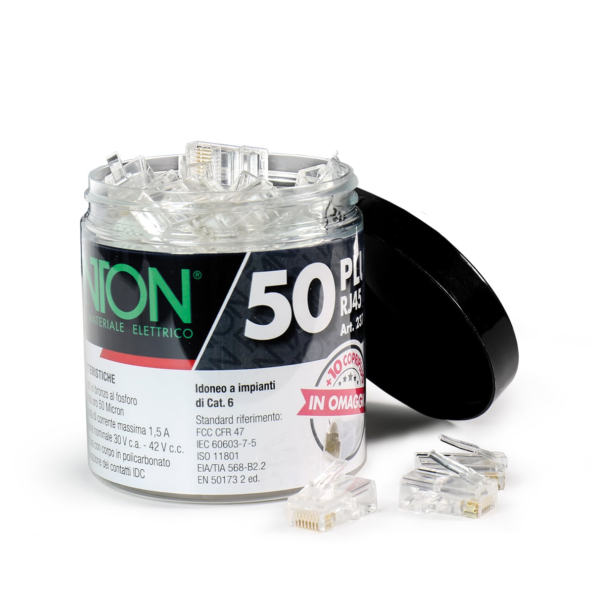 FANTON SRL FME23727B KIT 50 PLUG RJ45 CAT.6 UTP+10C/PL