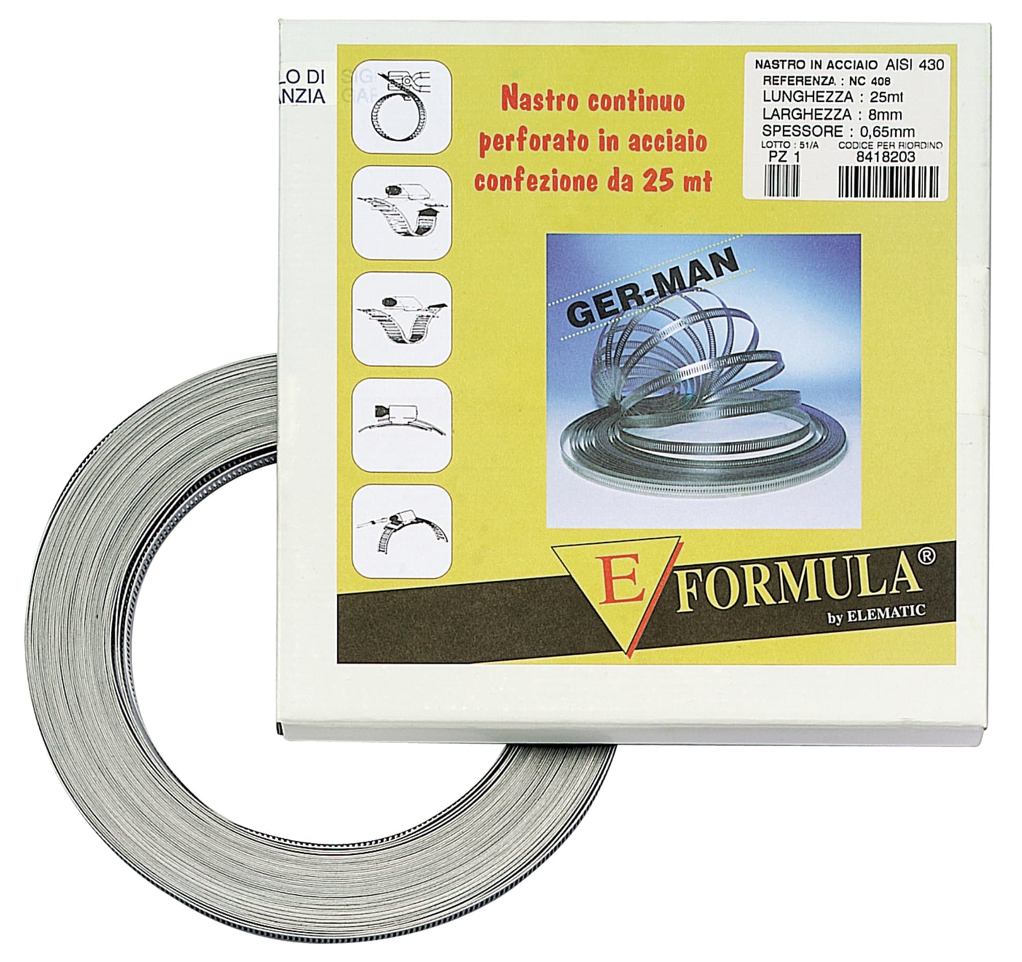 ELEMATIC SPIT ITP8418204 NASTRO CONTINUO PERFORATO INOX 25M - 14