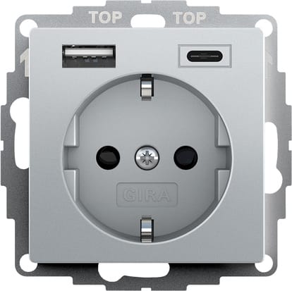 GIRA GIR245926 SCHUKO SP ALIM.TENS.USB 2-C TIPO A/C
