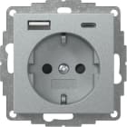 GIRA GGI245926 SCHUKO SP ALIM.TENS.USB 2-C TIPO A/C SYS