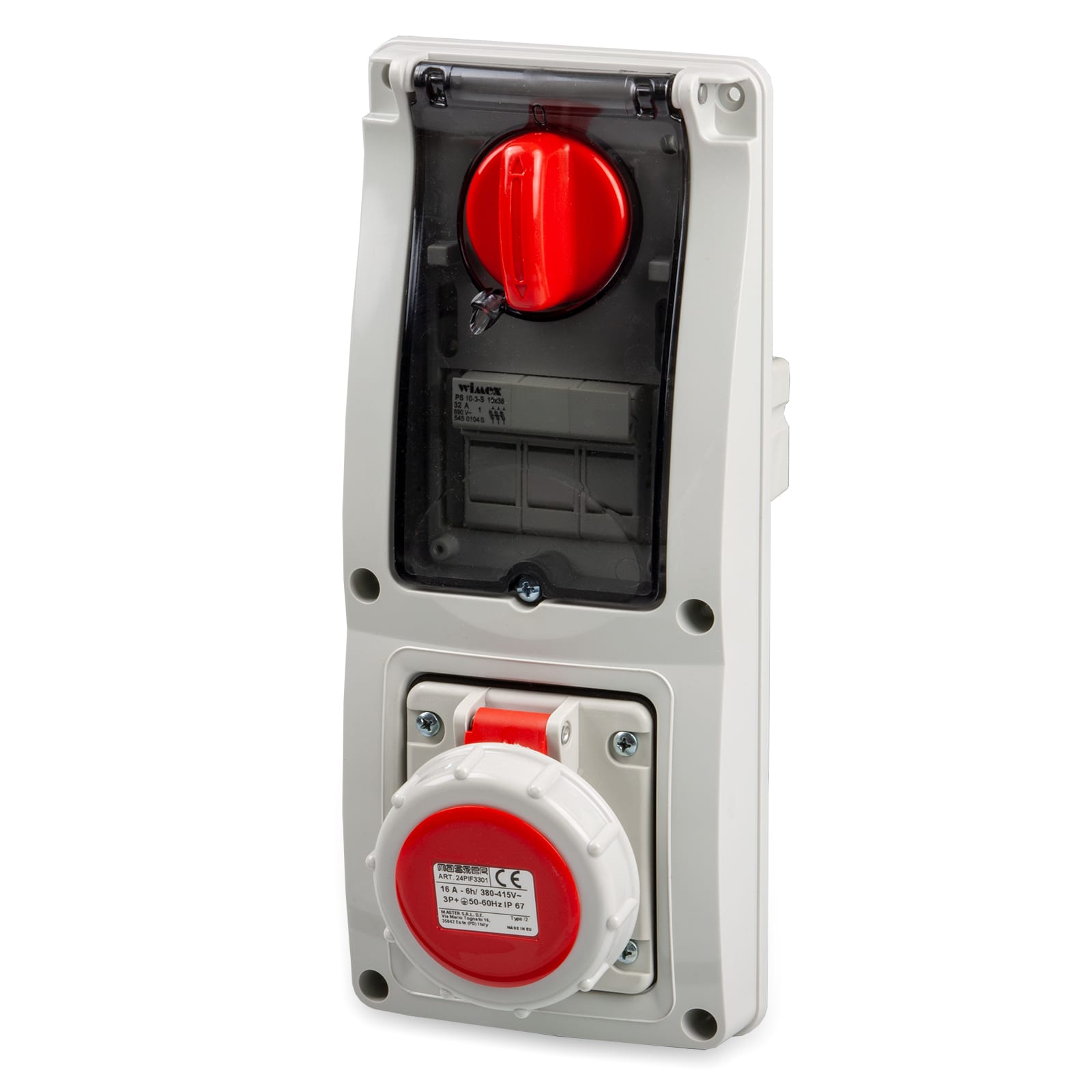 MASTER SRL - MST24PIF3301 PR.INT.3P+T 16A 380V 6H ROSSA IP67